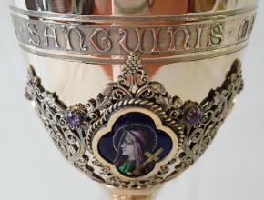 Solid silver gilt antique French Gothic Chalice.